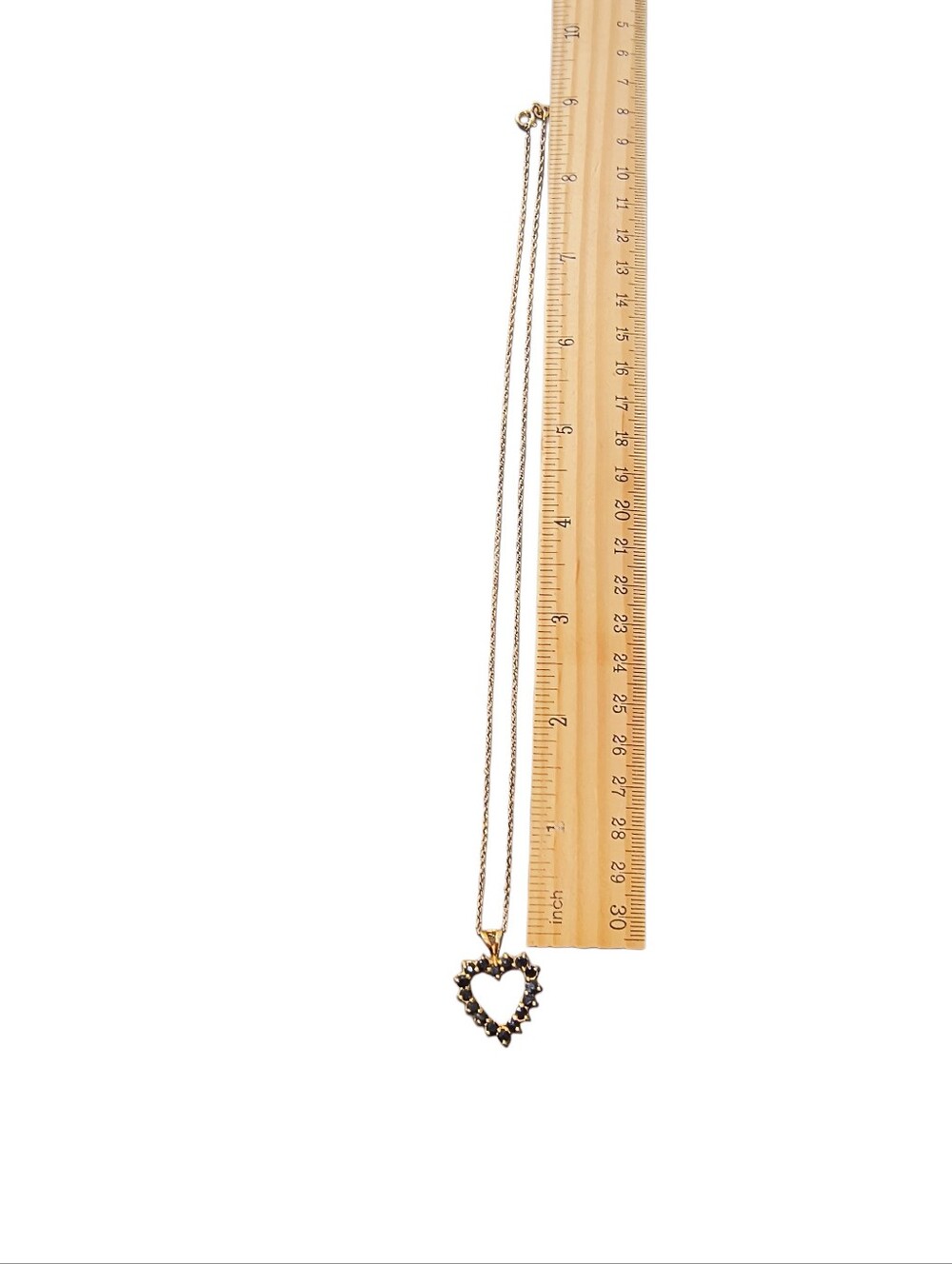 Black Sapphire And Gold Vermeil / Sterling Silver Heart Pendant Necklace - Picture 5 of 10